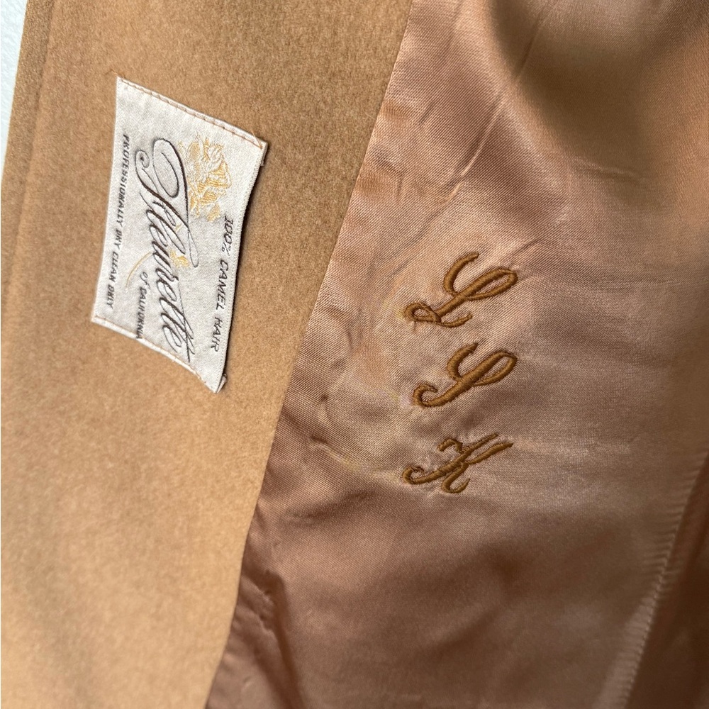 Vintage Brown Tan Camel Hair Trench Coat for Women- Fleurette of California - Picture 11 of 17